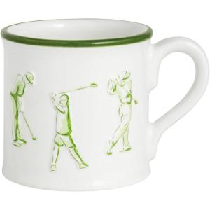Mud Pie Green Ceramic Golfers Mug(Green Golfers)