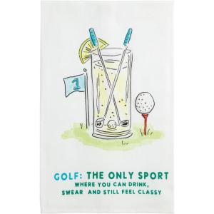 Mud Pie White Cotton Tinis Funny Golf Towel(The Only Sport)