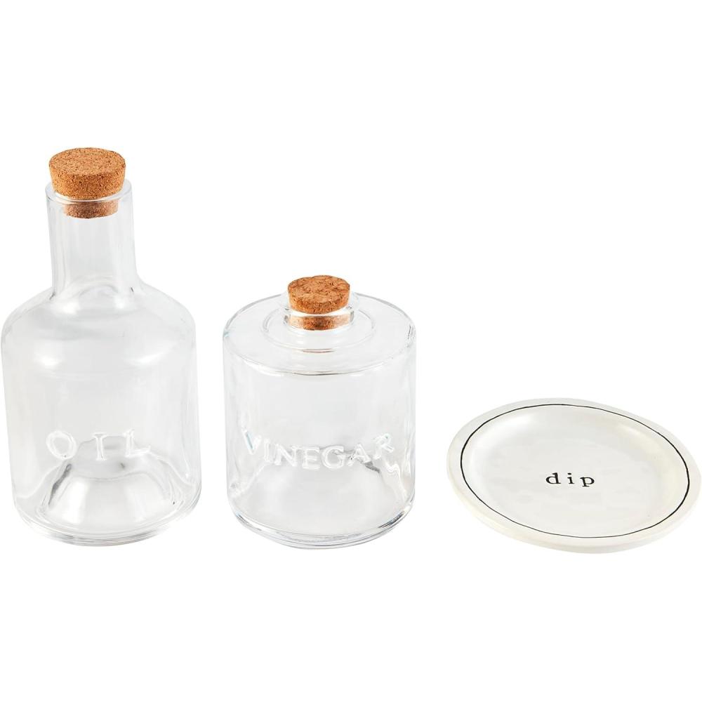 image:imageMud Pie Glass Oil Vinegar Set stacked 9 12 x 4 14 dia CLEAR