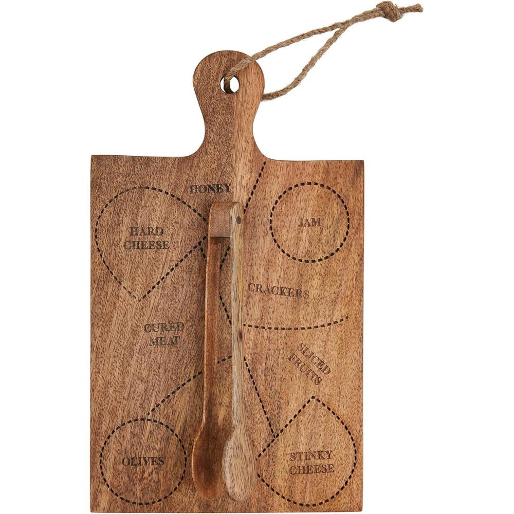 image:imageMud Pie Square Mini Charcuterie board 11 12 x 6 34  tongs 7