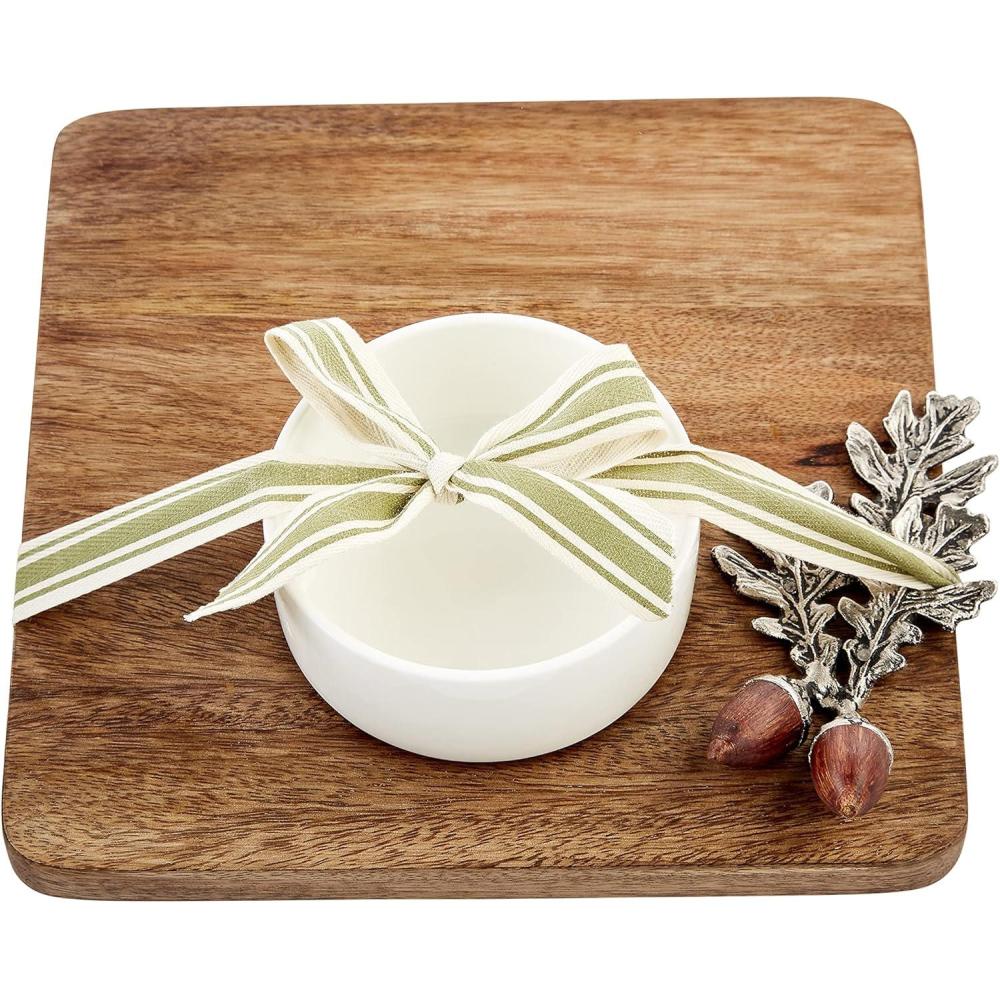 image:imageMud Pie Wooden Acorn Board Set board 8 12 x 8 12  cup 2 x 3 dia