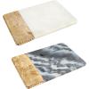 Mud Pie Beaded Wood & Marble Cutting Board, Gray, 8″ x 12″