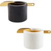 Mud Pie Black Marble W, cup 2 1/2″ x 3 1/4″ dia | spreader 5 1/2″