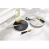 Mud Pie Round Marble Board Set, Black, 8″ dia x 3.25″ | spreader 6″