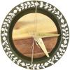 Mud Pie 4 Piece Cheese Serving Set with Stoneware Plate, Wood Board and Cheese Markers,Green