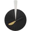 Mud Pie Round Marble Board Set, Black, 8″ dia x 3.25″ | spreader 6″
