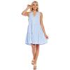 Mud Pie Women’s Brekke Women’s Sleeveless Tiered Dress(Blue)