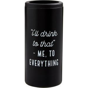 Mud Pie Black Seltzer Drink Holder, 6″ x 2 3/4″ dia