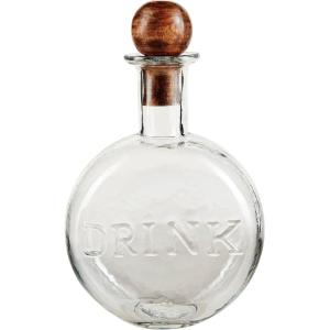 Mud Pie Drink Glass Decanter; 10″ x 6 1/4″ dia