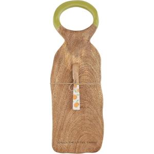 Mud Pie Handle Floral Board Set, Green, 20″ x 6.85″(Green)