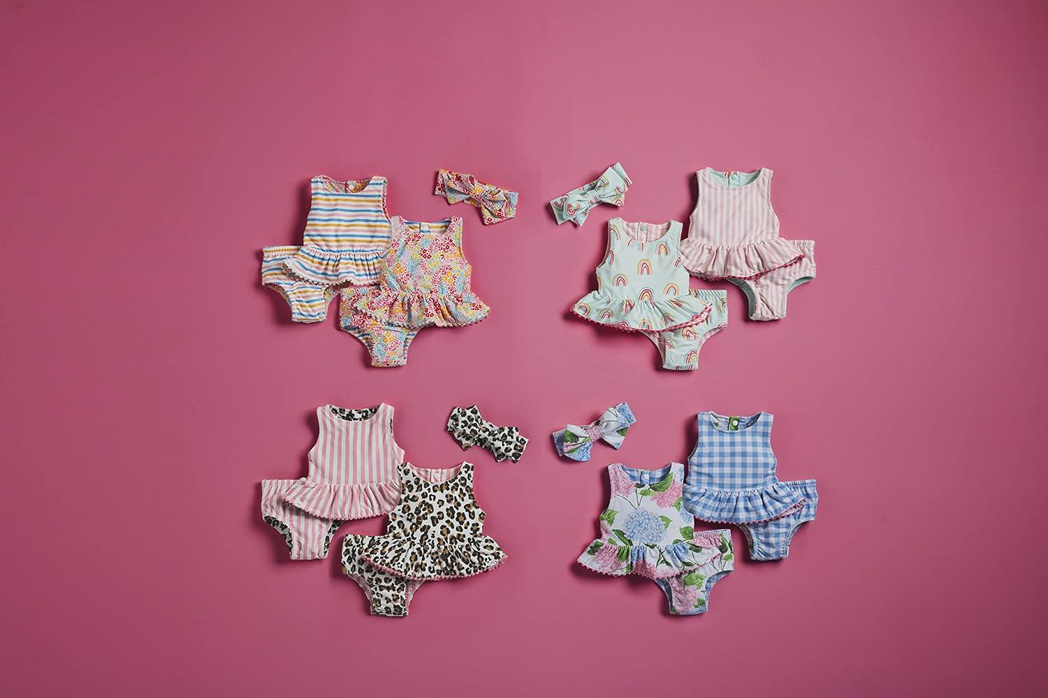 image:imageMud Pie Baby Girls Mud Pie Reversible Swimsuit amp Headband SetFloralStripe