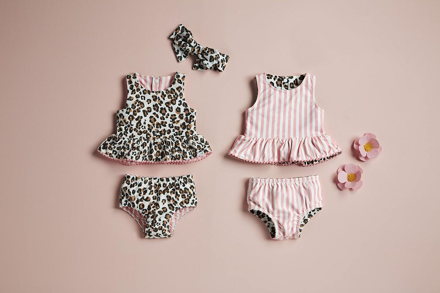 image:imageMud Pie Baby Girls Mud Pie Reversible Swimsuit amp Headband SetLeopard