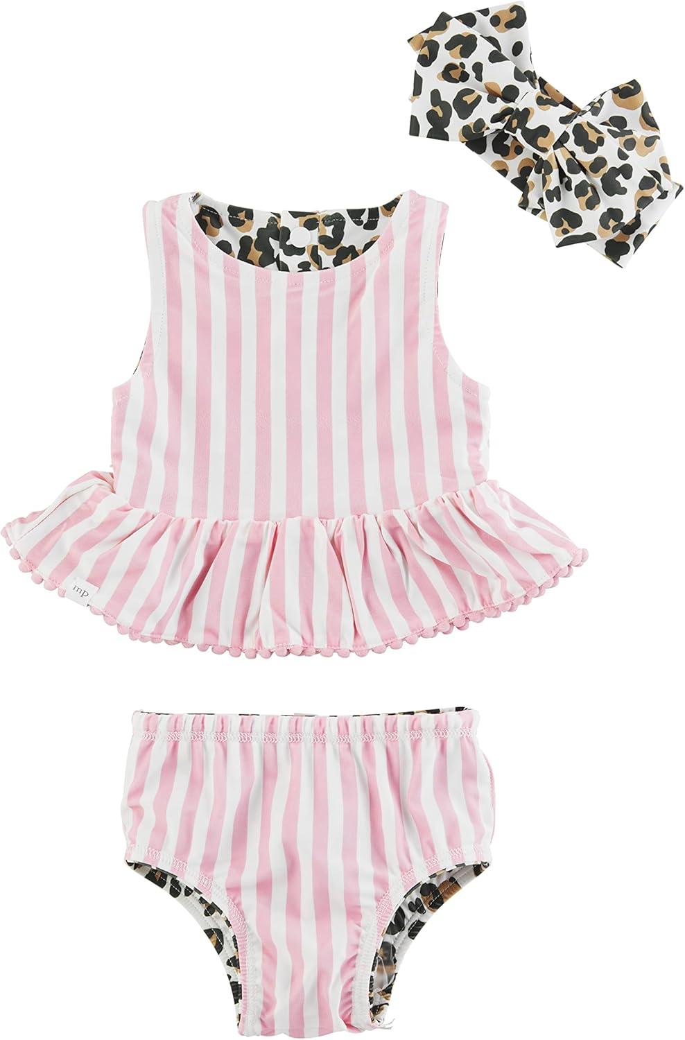 image:imageMud Pie Baby Girls Mud Pie Reversible Swimsuit amp Headband SetLeopard