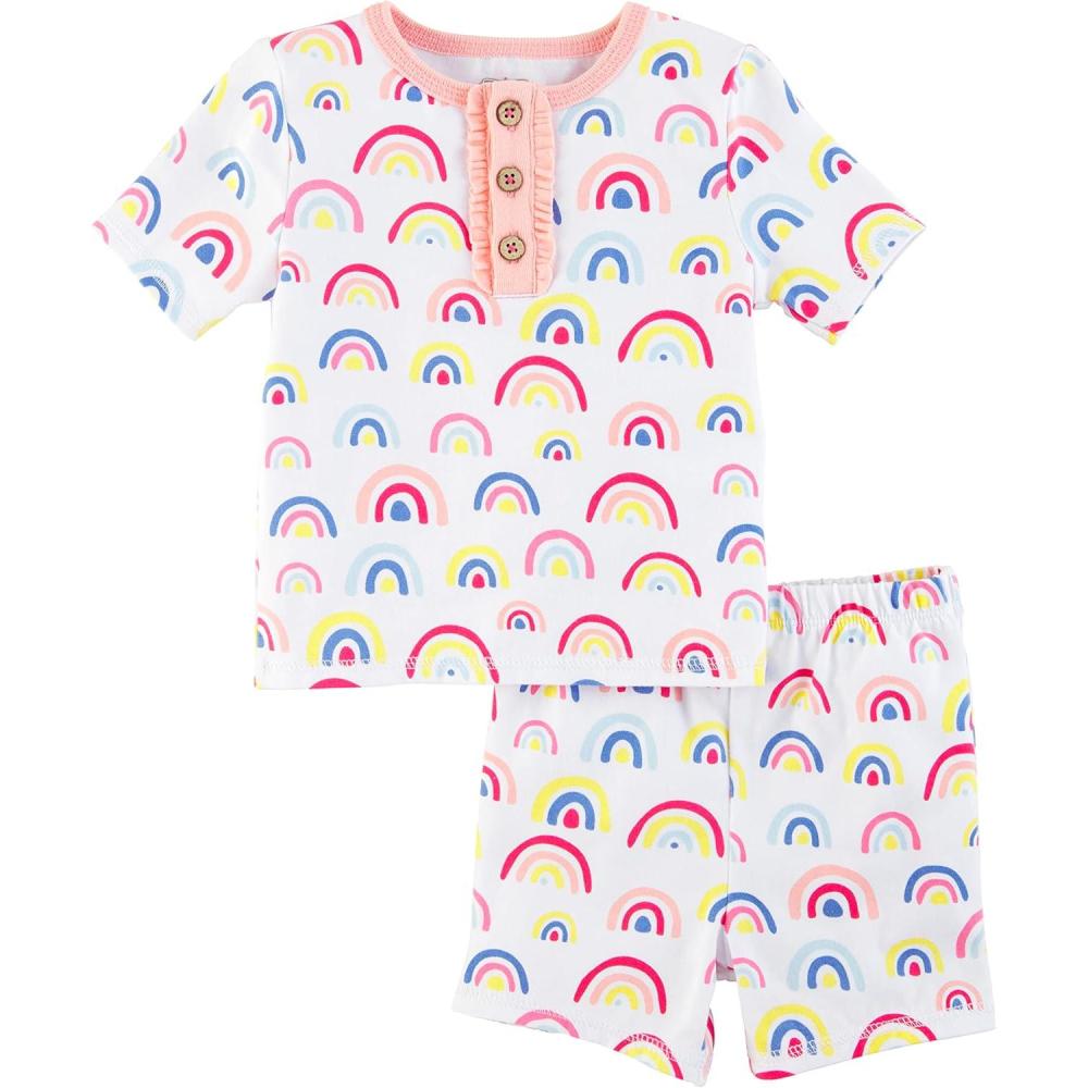 image:imageMud Pie Girls Kids Pajama Set Rainbow 24M2T