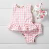 Mud Pie Baby Girls’ Mud Pie Reversible Swimsuit & Headband Set(Pink)