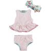 Mud Pie Baby Girls’ Mud Pie Reversible Swimsuit & Headband Set(Rainbow)