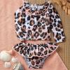 Mud Pie Girls’ Leopard Rash Guard Set(Pink)