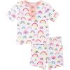 Mud Pie Girls Kids Pajama Set, Rainbow, 24M/2T