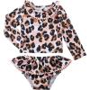 Mud Pie Girls’ Leopard Rash Guard Set(Pink)