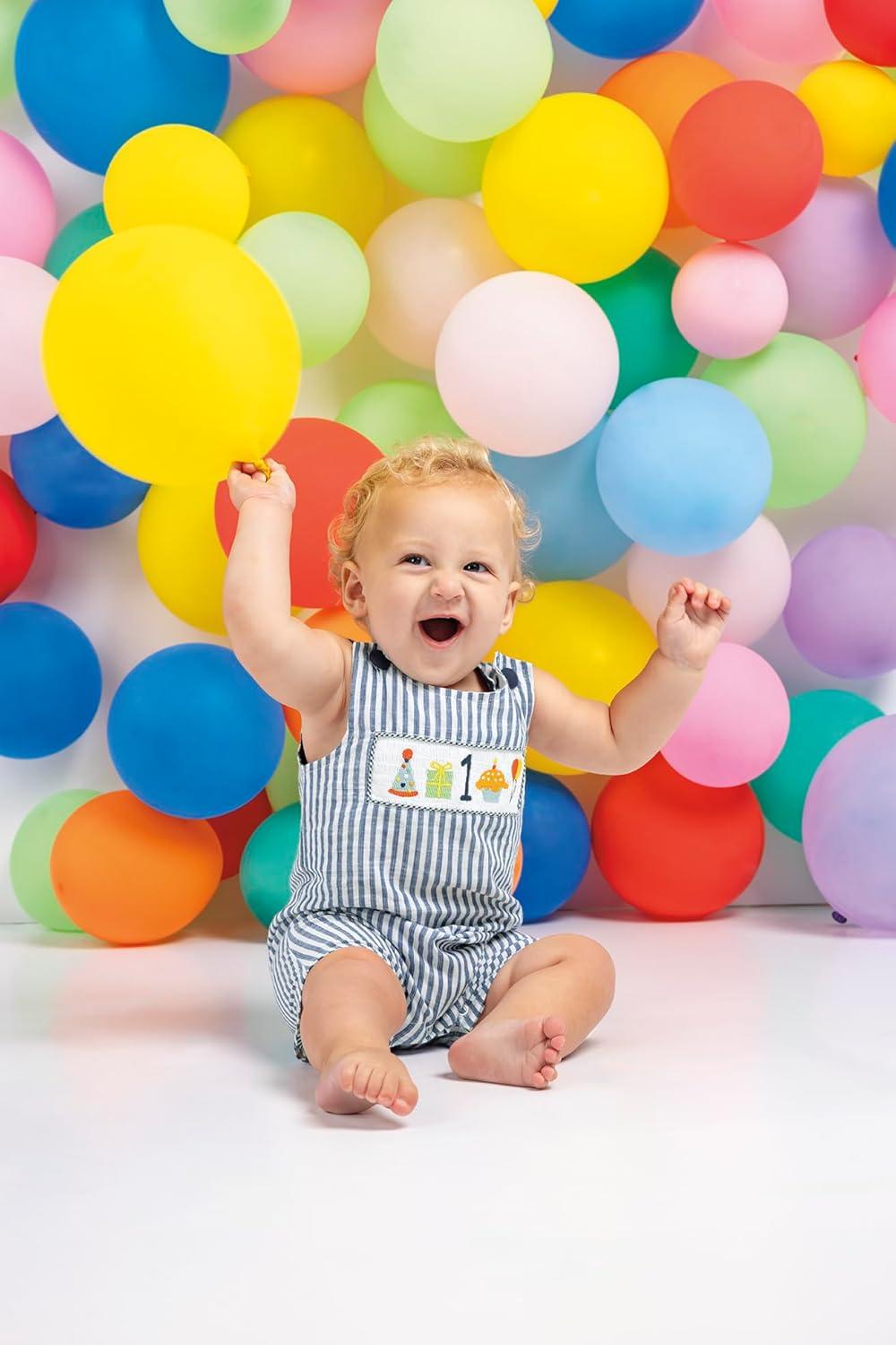 image:imageMud Pie Baby Boy One First Birthday Smocked Jon Jon 1218 Months
