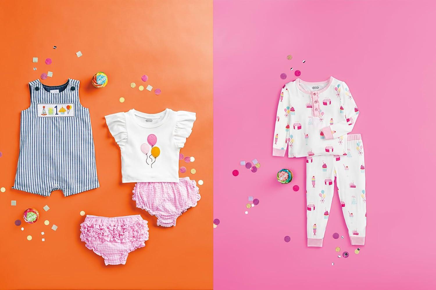 image:imageMud Pie Baby Boy One First Birthday Smocked Jon Jon 1218 Months