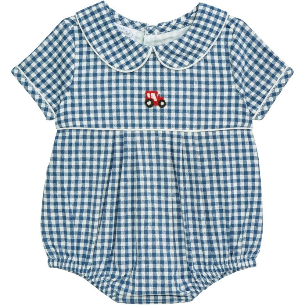 image:imageMud Pie Baby Boy Farm Icon Gingham BubbleNavy