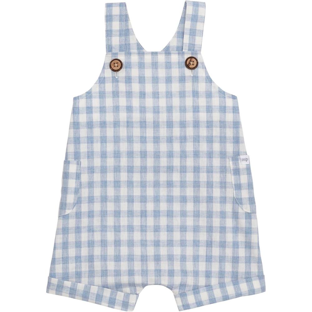 image:imageMud Pie Baby Boy Gingham ShortallBlue