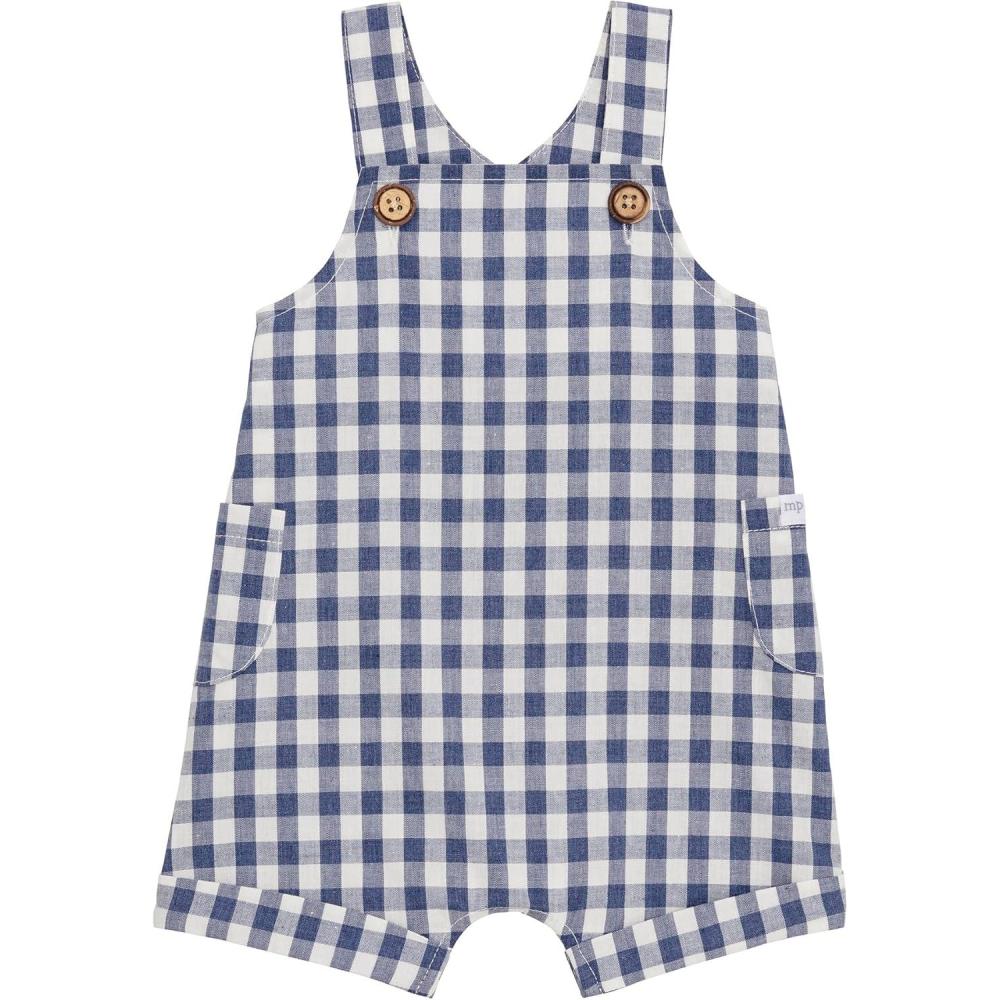 image:imageMud Pie Baby Boy Gingham ShortallNavy