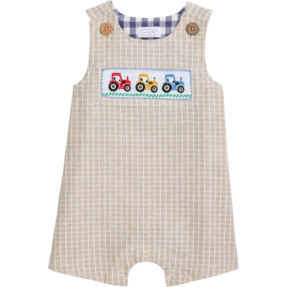 image:imageMud Pie Baby Boy Smocked Tractor Jon Jon