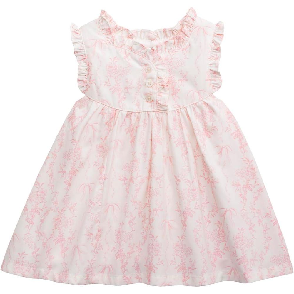 image:imageMud Pie Baby Girl Pink Toile Print Dress