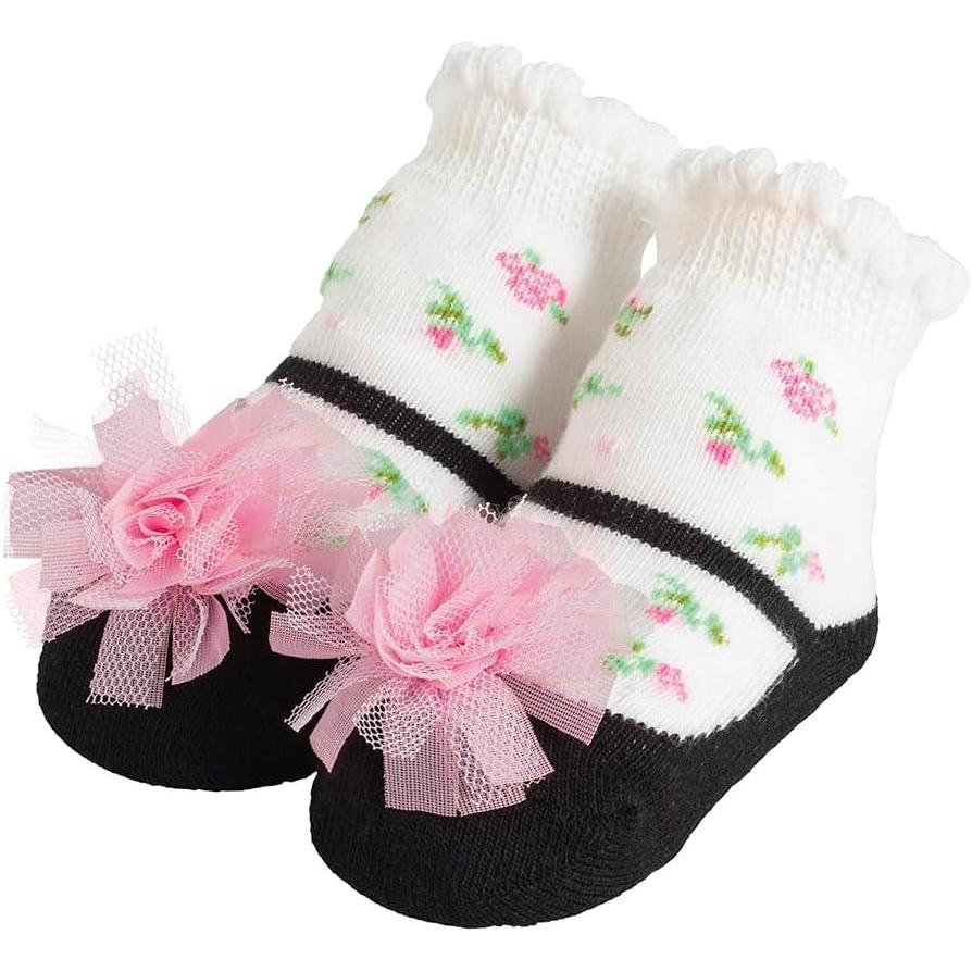 image:imageMud Pie Baby Girl Rose Mary Jane Socks 012 Months