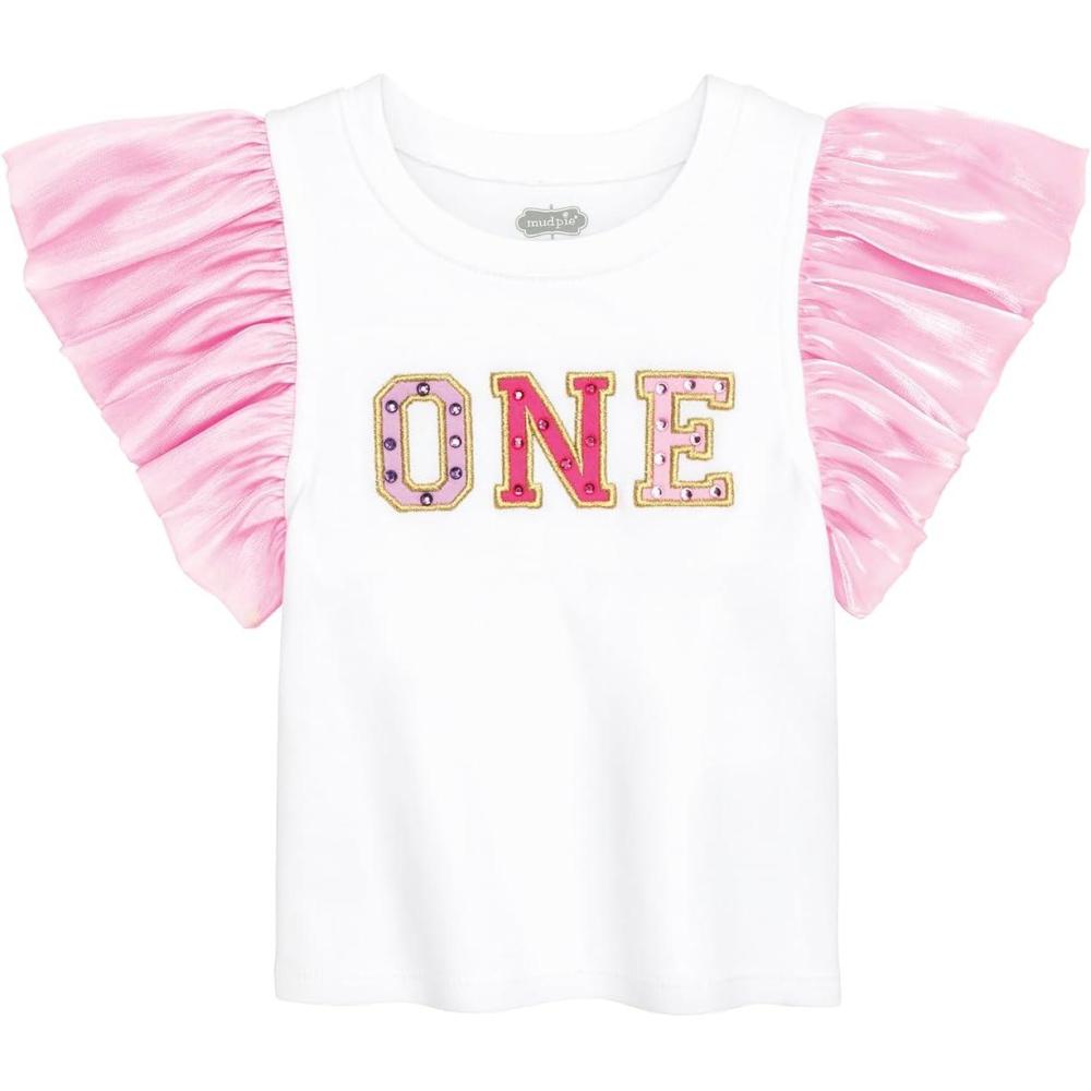 image:imageMud Pie Girl One First Birthday Bejeweled Birthday Tee 1218 Months