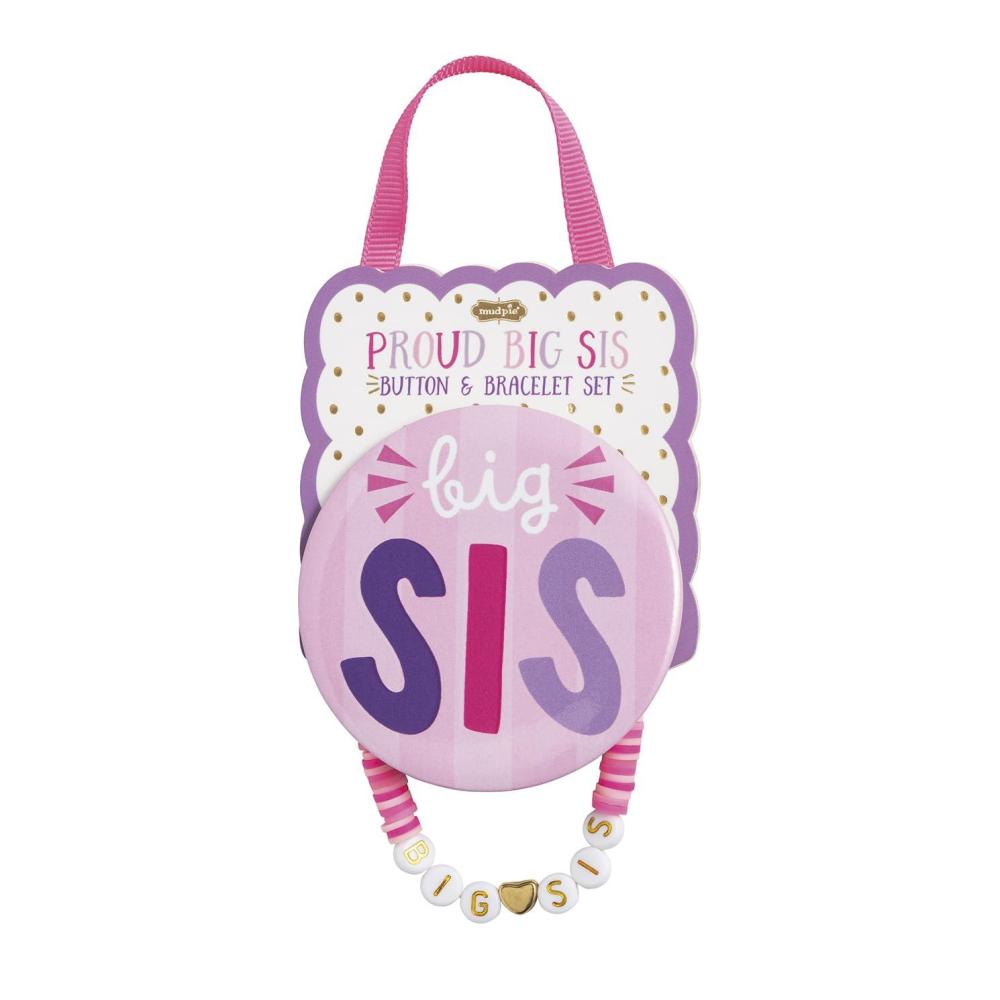 image:imageMud Pie Kids Purple Big Sibling Bracelet amp Button Pin SetPink