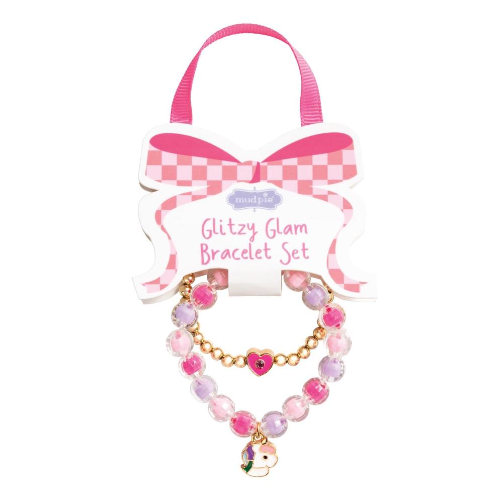 image:imageMud Pie Kids Unicorn Glitzy Glam Bracelet SetPurple