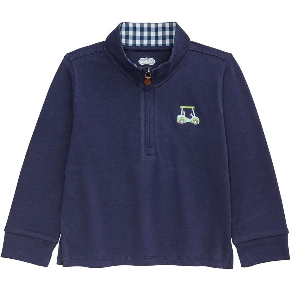 image:imageMud Pie Toddler Boy Blue Golf Quarter Zip PulloverNavy
