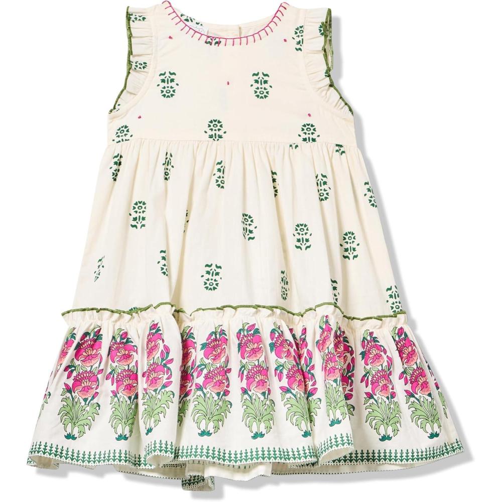 image:imageMud Pie Toddler Girl Ivory Block Print Dress