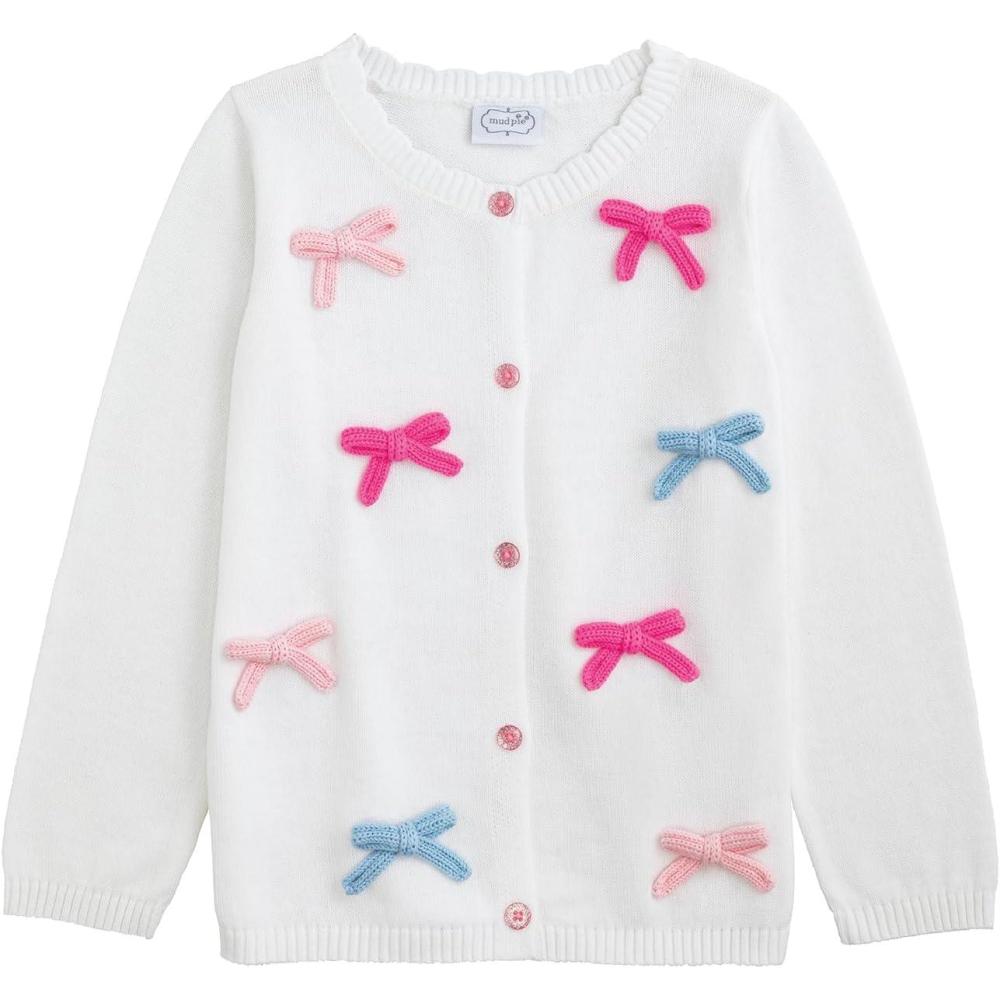 image:imageMud Pie Toddler Girl Rainbow Bow Cardigan