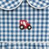Mud Pie Baby Boy Farm Icon Gingham Bubble(Navy)