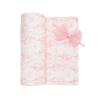 Mud Pie Baby Girl Pink Toile Swaddle & Headband Set