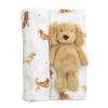 Mud Pie Golden Retriever Dog Baby Swaddle & Rattle Set(Golden Retriever)