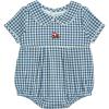 Mud Pie Baby Boy Farm Icon Gingham Bubble(Navy)