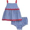 Mud Pie Baby Girl Gingham Ric-Rac Pinafore Set