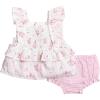 Mud Pie Baby Girl Pink Blossom Pinafore Set