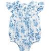 Mud Pie Baby Girls’ Mud Pie Baby Girl Floral Bubble(Blue)