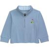Mud Pie Toddler Boy Blue Golf Quarter Zip Pullover(Light Blue)