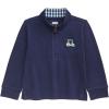 Mud Pie Toddler Boy Blue Golf Quarter Zip Pullover(Navy)