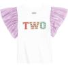 Mud Pie Toddler Girl Two Bejeweled Birthday Tee, 2T