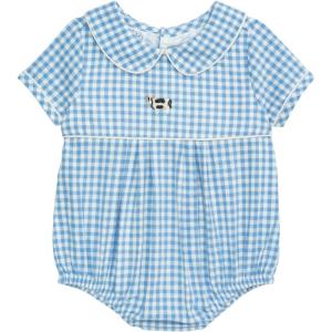 Mud Pie Baby Boy Farm Icon Gingham Bubble(Blue)