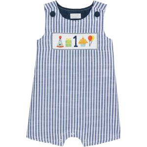 Mud Pie Baby Boy “One” First Birthday Smocked Jon Jon, 12-18 Months