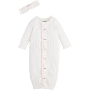 Mud Pie Baby Girl Rosette Polka Dot Gown